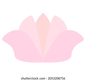 Pink lotus flower Monochrome vector illustration Isolated on white background