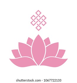 pink lotus flower with symbol for life path, logo