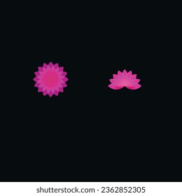 Pink Lotus flower Vector, Iconic pink leaf lotus flower