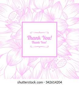 Pink lotus flowers on a white background.Template package, frames, invitations.