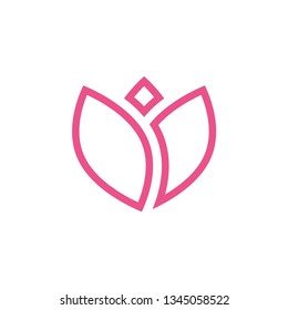 Pink lotus icon design template vector isolated illustration