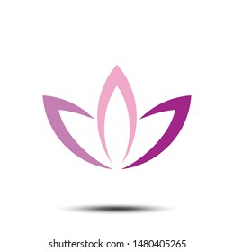 Pink Lotus Icon Vector Logo Template. Vector EPS 10.