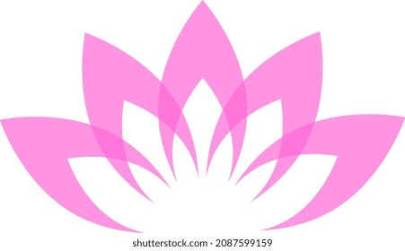 Pink lotus logo. Asian traditional flower. Spiritual symbol
