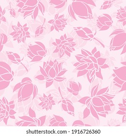 Pink Lotus on Light Pink Lotus Pattern