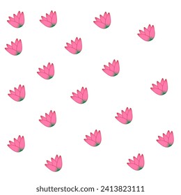 pink lotus pattern on a white background
