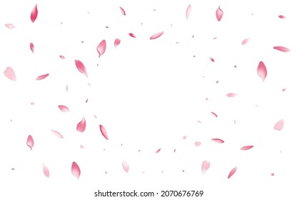 Pink Lotus Petal Vector White Background. White Blossom Peach Petal Backdrop. Apple Petal Realistic Design. 3d Cherry Petal Pattern. - Shutterstock ID 2070676769