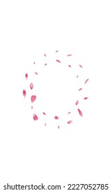 Pink Lotus Petal Vector White Background. White Spa Cherry Petal Card. Rose Petal Romance Product. Wedding Peach Petal Poster.