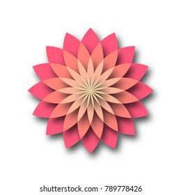 Pink lotus - symbol of yoga, wellness, beauty and spa. Vector illustration.