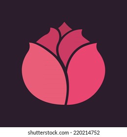 Pink lotus. vector illustration.