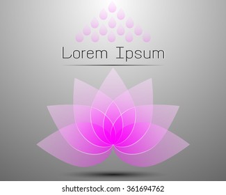 Pink lotus. Vector illustration.