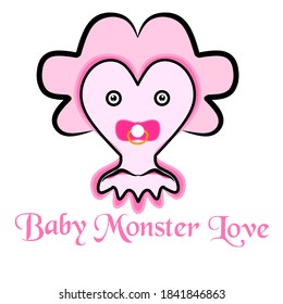 Pink love baby vector on white background