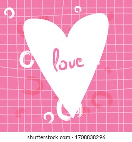 Pink love background. Mini postcard