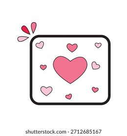 Ilustración decorativa de banderas de Anuncio de amor rosa