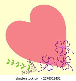 Pink love blank frame, for copy space your content or quotes