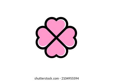 pink love bond symbol vector illustration design