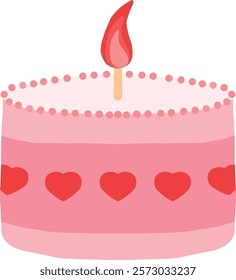 pink love cake design for valentine day