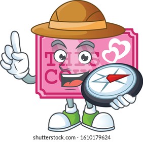 Pink love coupon stylized Explorer having a compass