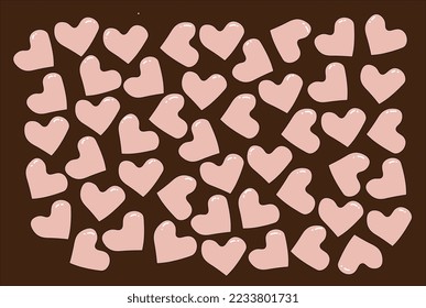 pink love with dark brown background vector