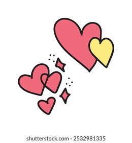 pink  love doodles element design stock 