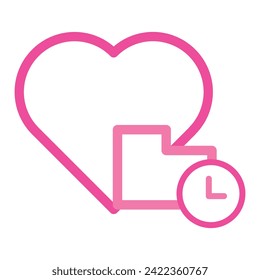 pink love folder icon isolated on white background