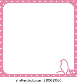Pink Love Frame Wallpaper with Birds