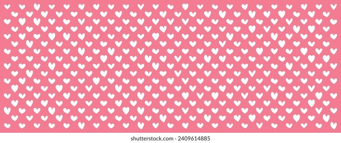 Pink love heart pattern illustration. Valentine's day holiday backdrop texture with small hearts. Vector illustration.