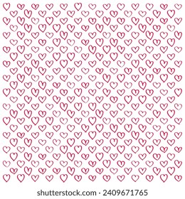 Pink love heart pattern illustration. Valentine's day holiday backdrop texture with small bubble hearts. Vector illustration.
