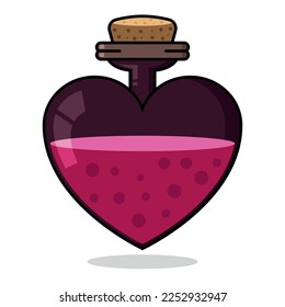 Pink Love Heart Potion Bottle Vectorart