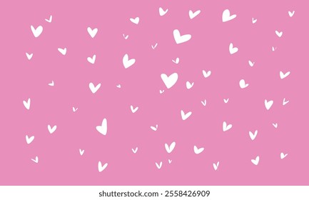 pink love heart romance simple flat shape and color pattern, editable eps10