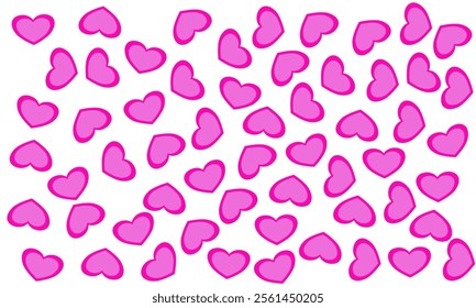 pink love heart seamless pattern illustration. cute romantic pink heart background. romantic wedding design.