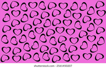 pink love heart seamless pattern illustration. cute romantic pink heart background. romantic wedding design.
