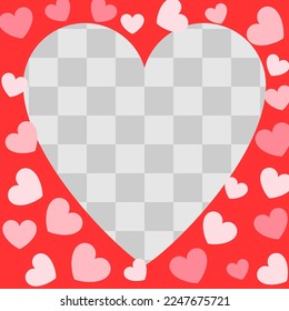 Pink Love Heart Shape Frame