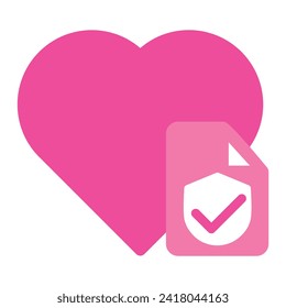 pink love icon isolated on white background
