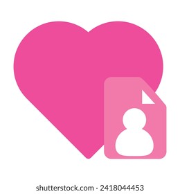 pink love icon isolated on white background