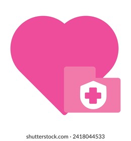 pink love icon isolated on white background