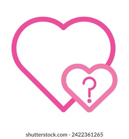 pink love icon isolated on white background