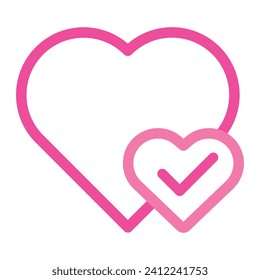 pink love icon for valentine day isolated on white background