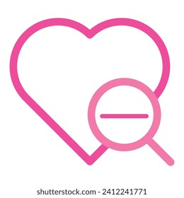 pink love icon for valentine day isolated on white background