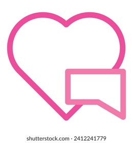 pink love icon for valentine day isolated on white background