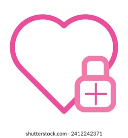 pink love icon for valentine day isolated on white background