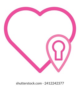 pink love icon for valentine day isolated on white background
