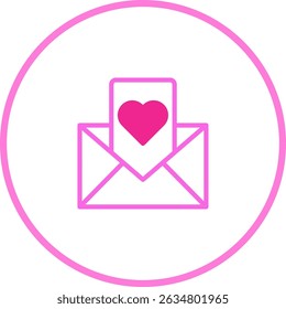 Pink love letter in envelope vector illustration for valentines day design