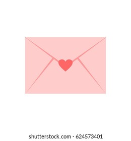 A pink love letter mail icon vector