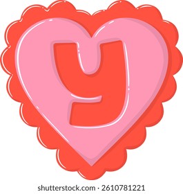 Pink Love Letter Vector Element Alphabet Y