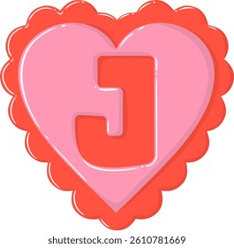 Pink Love Letter Vector Element Alphabet J