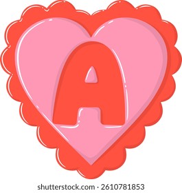 Pink Love Letter Vector Element Alphabet A