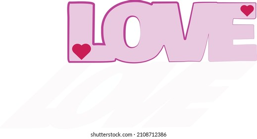 Pink love letters with hearts for wedding invitations and valentines cards