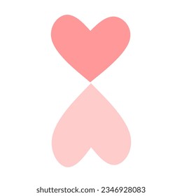 Pink love line vector element