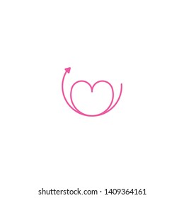 Pink love up logo icon.