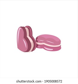 pink love macaron for happy valentines day digital design graphic 2d hd illustration